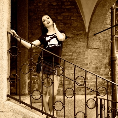 AGL Arbeitsgruppe Lobotomie Shirtpräsentation Gehorche Treppe